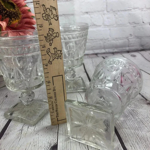 vintage set of 3 goblets pedestal stem - Picture 6 of 6